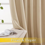 NICETOWN Sliding Door Curtain Window Treatment, Blackout Patio Door Curtain Panels Privacy Thermal Insulated Drapes for French/Patio Door (1 PC, Biscotti Beige, W80 x L95)