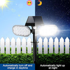 EMANER Motion Solar Lights Outdoor, Solar Floodlight, Stay On or Motion Sensor Mode, Dusk to Dawn Security Light, Landscape Spotlights for Garage Fence Driveway Solar Powered, 2-Pack