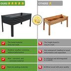 48×24×30in Galvanized Raised Garden Bed,Metal Elevated Planter Box with Legs for Patio,Balcony,Backyard,300lb Capacity,Black