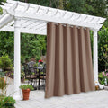 NICETOWN Room Darkning Bedroom Curtain W84 x L84, Stainless Steel Grommet Top Blackout Heavy Weight Window Treatment Thermal Insulated Sunlight Block Drape Panel for Sun Room/Porch, Tan