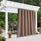 NICETOWN Room Darkning Bedroom Curtain W84 x L84, Stainless Steel Grommet Top Blackout Heavy Weight Window Treatment Thermal Insulated Sunlight Block Drape Panel for Sun Room/Porch, Tan