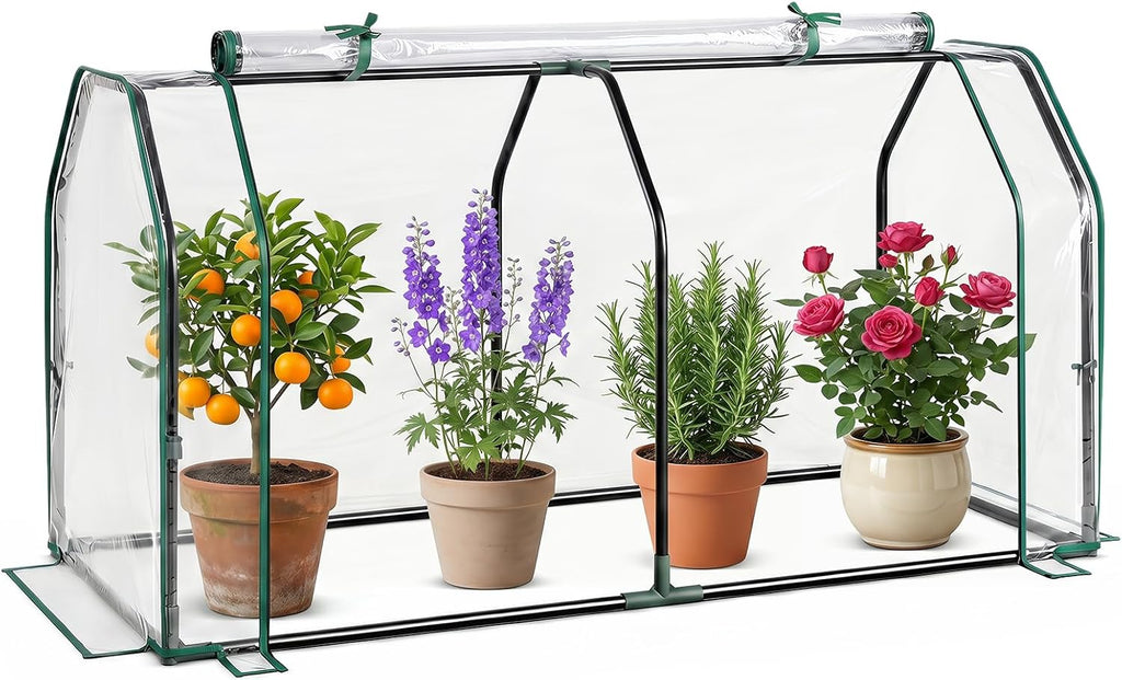 happygrill portable mini greenhouse w/roll-up zipper door &, main product view