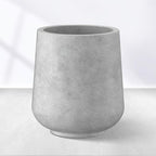 Kante 15.3" Dia Round Concrete Planter, Outdoor Indoor Large Plant Pots Containers with Drainage Hole and Rubber Plug for Home Garden Patio, Gray Concrete