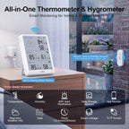 emylo wifi thermometer hygrometer with 2 ip65 remote shown in use