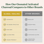 global healing center - ozonated activated charcoal powder showing dimensions