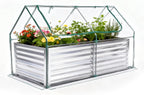 dumos galvanized raised garden bed with cover, clear, main product view
