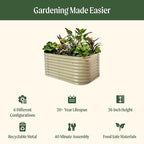 Vego garden 26" Extra Tall Raised Garden Bed Kits, 6 in 1 Modular Raised Planter Box for Vegetables Flowers Fruits Oval Metal Raised Garden-Modern Gray