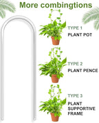 3 Pack Larger Acrylic U-Shaped Hoya Trellis, 16 Inch Indoor Climbing Plant Trellis for Plants Support with 15 Ties, Small Garden Trellis Houseplant Accessory for Potted Ivy Outdoor