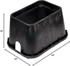 Rectangular Jumbo Valve Box and Cover, 15 in. x 22 in., 12 in. Height, Irrigation Control Valve Lettering, Black Box with Green Overlapping Cover