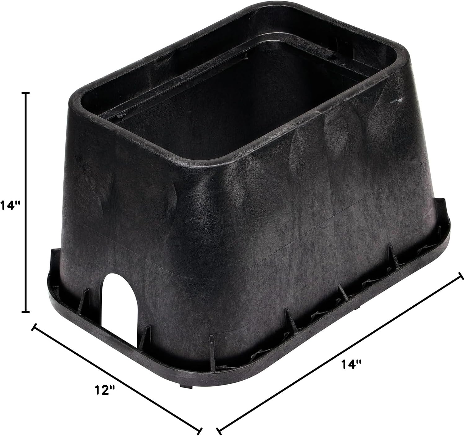 Rectangular Jumbo Valve Box and Cover, 15 in. x 22 in., 12 in. Height, Irrigation Control Valve Lettering, Black Box with Green Overlapping Cover