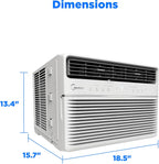 midea 8,000 btu window air conditioner, electronic control shown in use