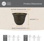 The HC Companies Sierra Round Self-Watering Pot - Lightweight Plastic Planter for Herbs & More - Durable Plant Pots for Indoor Plants & Outdoor Plants (16” Black Onyx, Pack of 1)