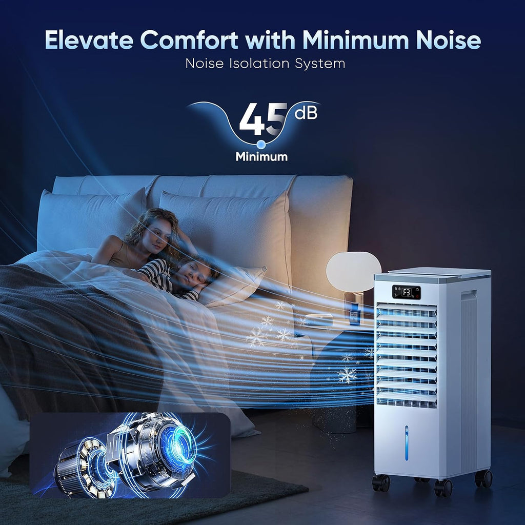 evaporative air cooler, 4-in-1 portable air conditioners, side view