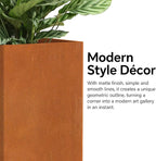24" Tall Planter for Outdoor Plants, Large Outdoor Co-rten Steel Flower Pots, Front Porch Furniture, Garden Pots, Heavy-Duty Design Decorative Planters for Indoor/Outdoor, Patio, Balcony, Rusty