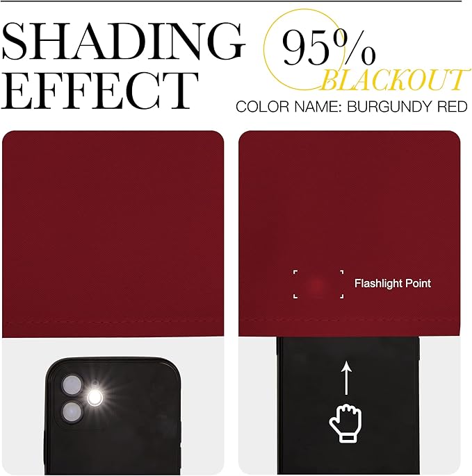 NICETOWN Room Darkening Blackout Red Curtain - (Burgundy Red) Home Decor Energy Smart Thermal Insulated Window Treatment Drape/Drapery for Kitchen, 52x63 Inch,1 Piece