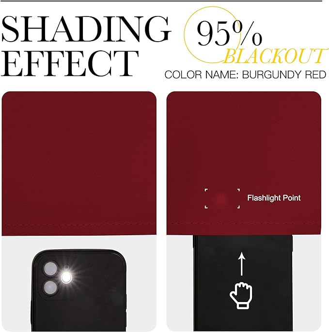 NICETOWN Extra Long Blackout Drape - (52-inch by 108-inch, Burgundy Red, Sold as 1 Panel) Window Treatment Light Blocking Privacy Curtain Panel for Home Decoration