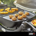 Weber® Q Griddle for Q 100/1000 Series | Porcelain‑Enameled Cast‑Iron Griddle, Superior Heat Retention, Easy‑Clean Surface, No‑Spill Rim, Grill Accessory