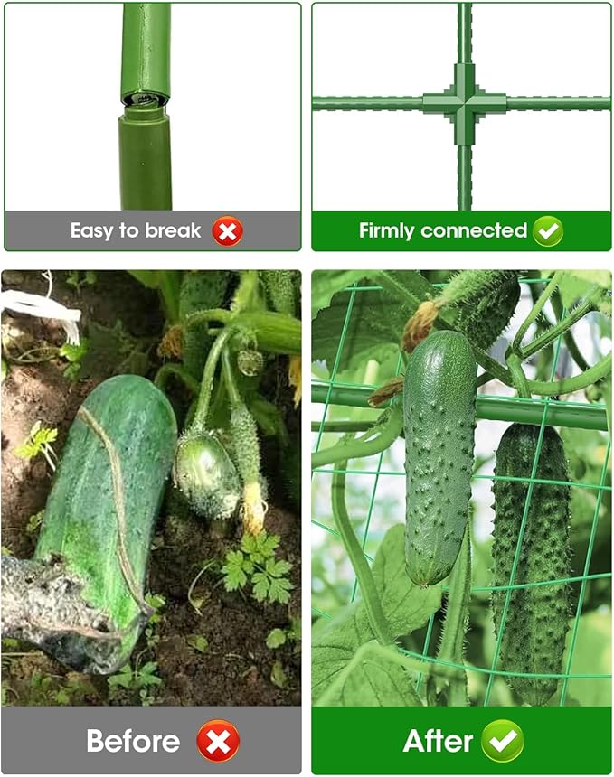 2 Pack Cucumber Trellis, Garden Trellis for Climbing Plants Outdoor, A-Frame Cucumber Trellis for Raised Bed, Plant Grow Support for Tomato, Squash, Vegetable, Flower(33"x47"x2Pcs)