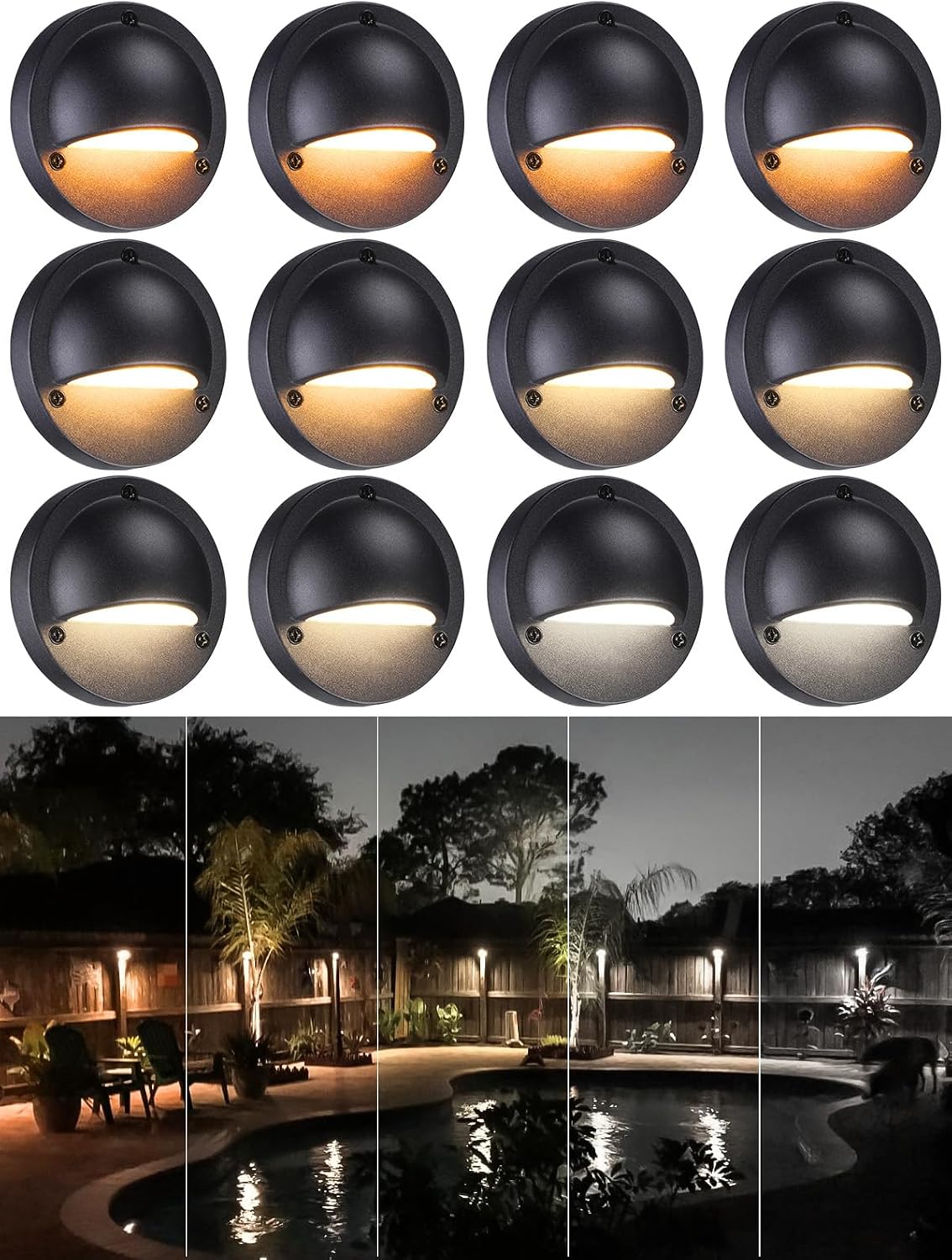leonlite 12-pack 5cct 3.74inch low voltage led deck, main product view