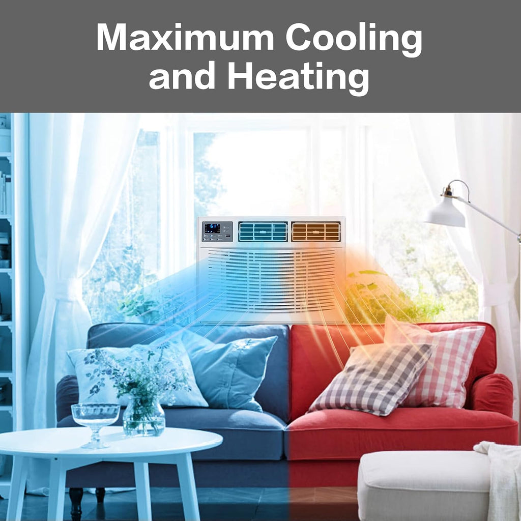 rovsun 8000 btu air conditioner window unit with, close-up detail