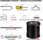 BLIKA String Light Hanging Kits, 400FT Coated Stainless Steel 304 Wire Rope, Outdoor Light Guide Wire, Globe String Light Suspension Kit Included Turnbuckles, Enough Accessories, Use Manual