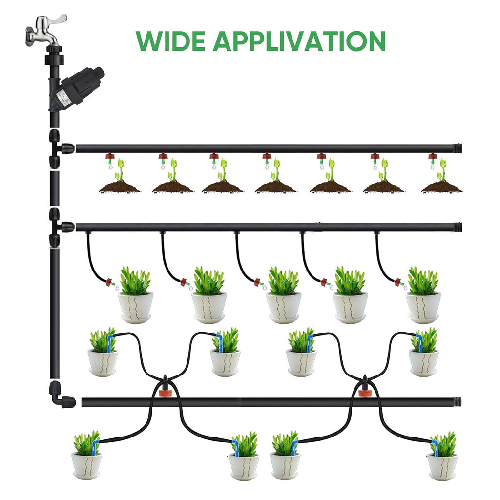 0.25 GPH Pressure Compensating Drippers for 1/4" Tubing, 30pcs | Self-Cleaning Prevents Clogs for Hassle-Free Garden Watering - Constant Flow Ensures Even Coverage Across 1/4" Tubing