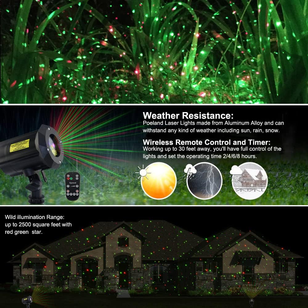 Garden Lights Moving Laser Christmas Lights Star Projector for Home and Garden