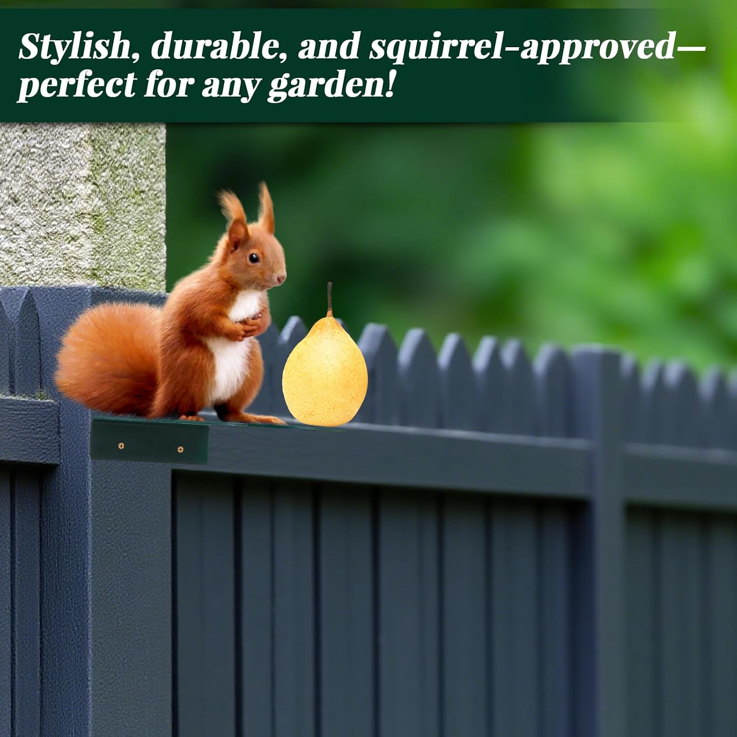 1 Pcs Squirrel Corn Cob Feeder Metal Platform Tree Post Mount | Backyard Wildlife Feeding Station, Rust Resistant Green Finish, Mounting Hardware Included, Fits Tree Trunk or Fence Post