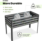 KING BIRD Large Raised Garden Bed with Cover Galvanized Elevated Planter Box with Legs 48×24×56 in for Backyard, Patio, Balcony, 400lb Capacity, Dark Grey