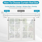 Silver Curtain Rods for Windows 28 to 48 Inch, 2 Pack 5/8" Diameter Heavy Duty Metal Adjustable Small Drapery Rod With Bracket
