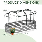 Raised Garden Bed with Sprinkler Timer and Self-Watering System, 6x3x1 ft Elevated Planter Boxes Outdoor with Mesh Cover, Galvanized Raised Beds for,Vegetables,Flowers, Backyard, Patio