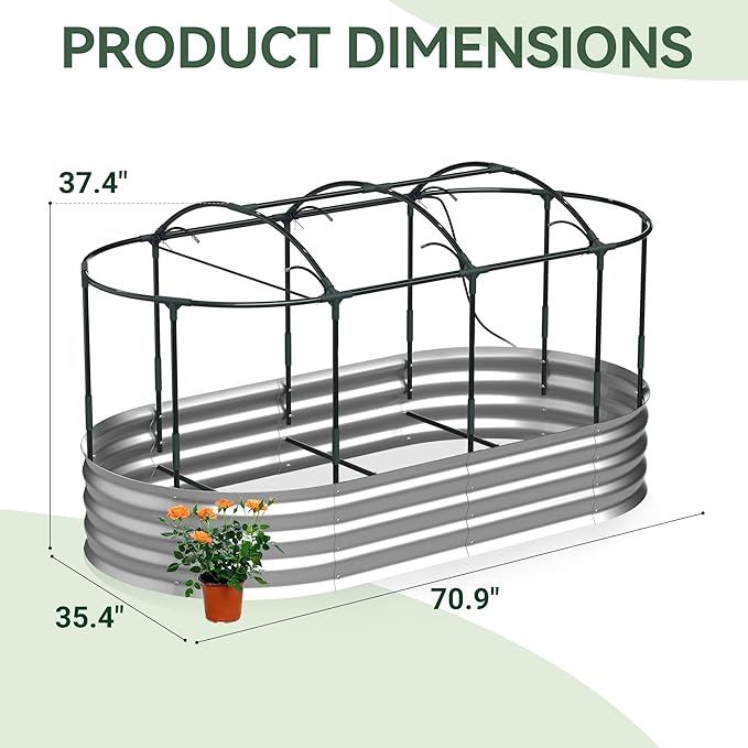 Raised Garden Bed with Sprinkler Timer and Self-Watering System, 6x3x1 ft Elevated Planter Boxes Outdoor with Mesh Cover, Galvanized Raised Beds for,Vegetables,Flowers, Backyard, Patio
