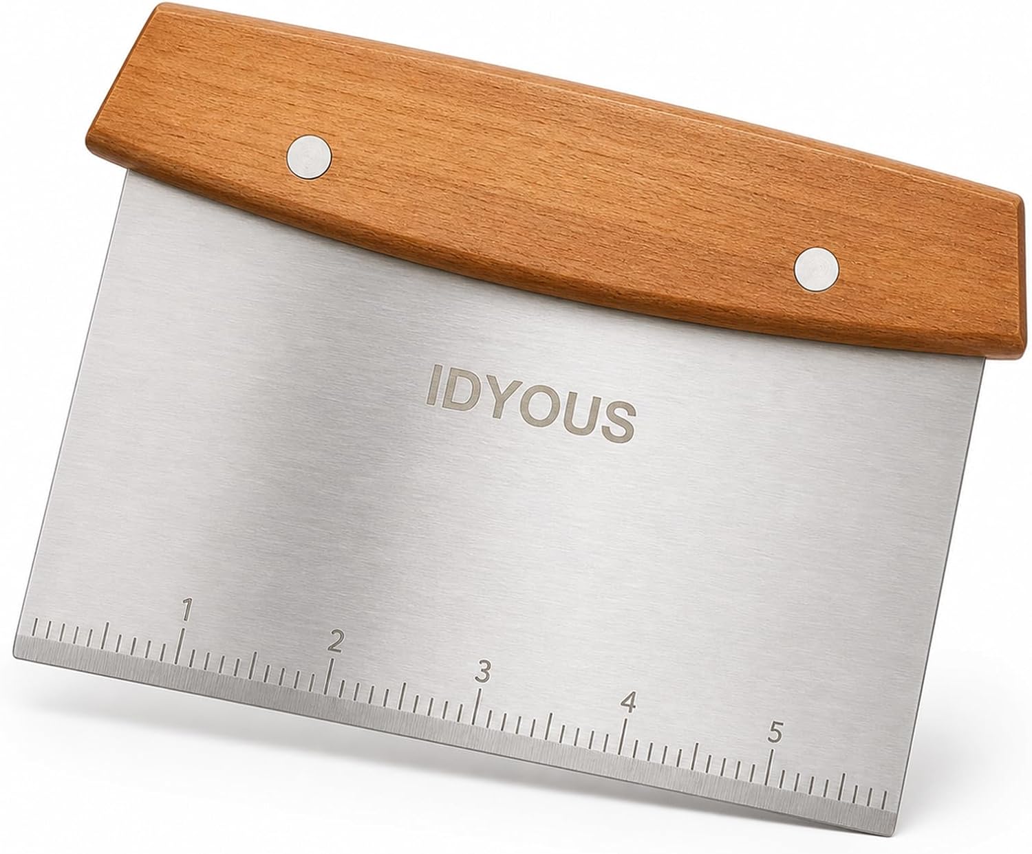 Bench Scraper and Dough Cutter, Stainless Steel Bread Cutter | Measurement Marks, Kitchen Tool for Flat Top Grill, Bread, Pizza and Baking