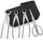 4-PCS Bonsai Tool Set Including Concave Cutter Straight Edge Cutter Trunk Splitter And Bonsai Scissors Equip With Tool Bag