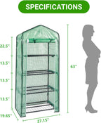 mini compact greenhouse, small pe plant green house shown in use