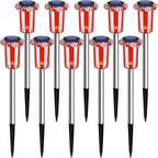 Valentine's Day Solar Lights Outdoor Decorations 10 Pack Candy Color LED Stainless Steel Stake for Pathway Yard Garden Landscape Walkway Lighting Solar Powered Outside Christmas Decor