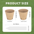 70Pcs Biodegradable 4” Peat Pots with 70Pcs Plant Labels, Biodegradable Seed Starter Pots with Drainage Holes, Nursery Pots for Seedlings, Herbs, Vegetables, Flowers, Gardening Kit
