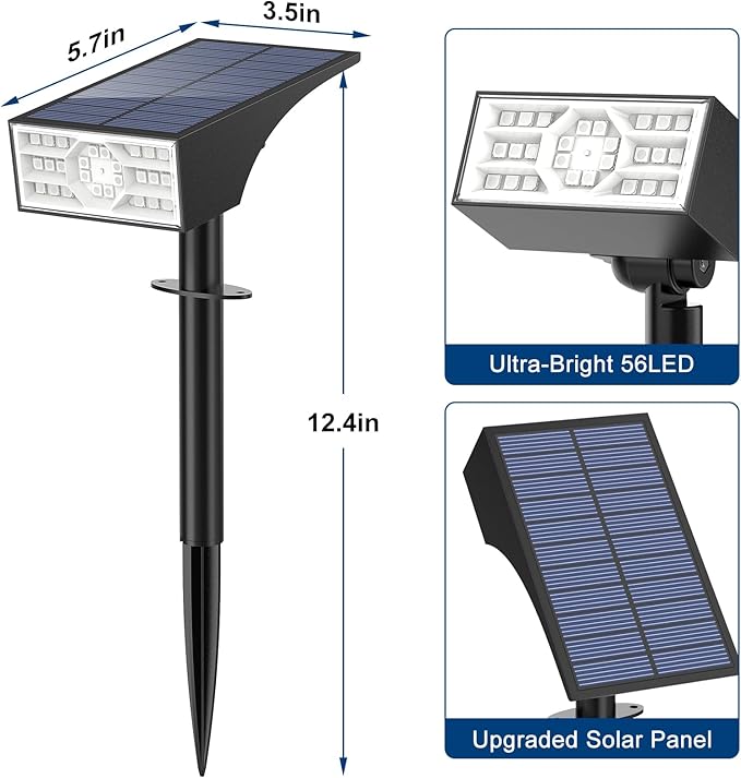 Solar Color Changing RGB Spot Lights Outdoor, 2 Pack/7 Lighting Modes Multicolor Outdoor Lights for Yard Waterproof IP68, Halloween Christmas Solar Landscape Powered Lights Garden Pathway