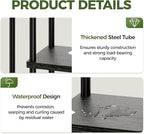 Bamworld Plant Stand Indoor, Corner 5 Tier Metal Plant Shelf for Multiple Plants, Tiered Flower Pot Stands for Patio Garden Balcony Living Room Bedroom, Black