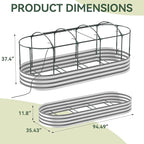 Raised Garden Bed with Self-Watering System, 8x3x1 ft Elevated Planter Boxes Outdoor with Mesh Cover, Oval Galvanized Raised Beds for Gardening,Vegetables,Flowers, Backyard, Patio