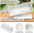 8pcs Rectangle Window Boxes Planters, 17 Inches Long Window Sill Planter Box Outdoor, Plastic Rectangular Window Flower Herb Pots Indoor with Drainage Holes and Trays for Garden Windowsill