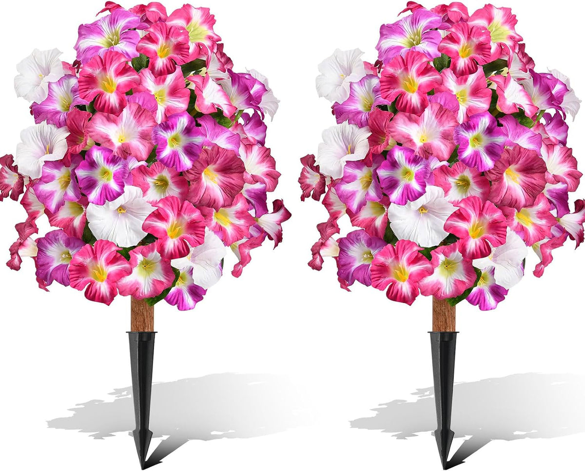 artificial petunias with ground stake set of 2, main product view