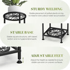 4 Tier Plant Stand Outdoor Indoor, Metal Flower Shelf Display Holder, Multiple Plants Corner Tall Flower Holders for Patio Balcony Porch Garden Living Room (Black)