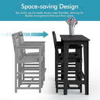 Ciokea Outdoor Bar Height Table Set of 5, 60" Extra Long Rectangle High Top Table and 4 Oversized Adirondack Chairs Set, Heavy-Duty All-Weather HDPE Patio Bar Set for Backyard Balcony Deck, Black