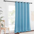 NICETOWN Sliding Door Window Treatment Blackout Patio Door Curtain Panels, Privacy Thermal Drapes for Bedroom Living Room Department with Grommet Top (Teal Blue, W66 x L110)