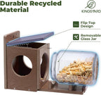 Kingsyard Recycled Plastic Squirrel Feeder for Outside, Squirrel Feeder Box with Peanuts Corn Storage Jar, Sturdy & Durable, Weatherproof (Brown) | Sturdy & Durable Recycled Plastic, Removable Peanuts Corn Storage Jar, No Assembly Required, Weatherproof