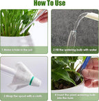 NiHome Glass Plant Self Watering Bulbs 3-Pack Iridescent Pearl Home Potted Planter Watering Bulbs Insert Decorative Devices Vacation Automatic Watering Spikes Indoor and Outdoor (Swan, Snail & Bird)