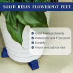 Kigeli 12 Pcs Resin Pot Feet for Outdoor Planters 3 Inch Long 1.5 Inch Tall Flower Handmade Elevator Plant Feet Frost Proof Lifter for 14-20 in Pot(Royal Blue)