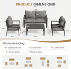 aluminum outdoor patio furniture sets all-weather patio conversation on a desk or shelf