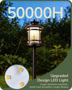 EDISHINE Low Voltage Pathway Lights Waterproof Landscape Path Lights 6 Pack | Hammered Glass, 3.4W 155LM 12V 3000K, 50,000H, Weatherproof for Yard, Garden, Driveway, Oil-Rubbed Bronze